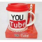 New Youtube logo printed Coffee Mug with Silicon Lid